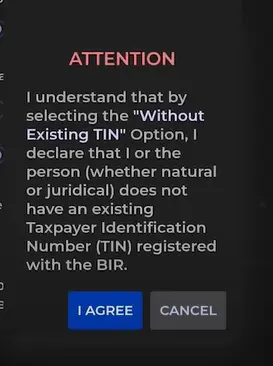 This is an attention pop-up window. The applicant needs to click the AGREE button to confirm that the applicant understand what he/she has selected.  