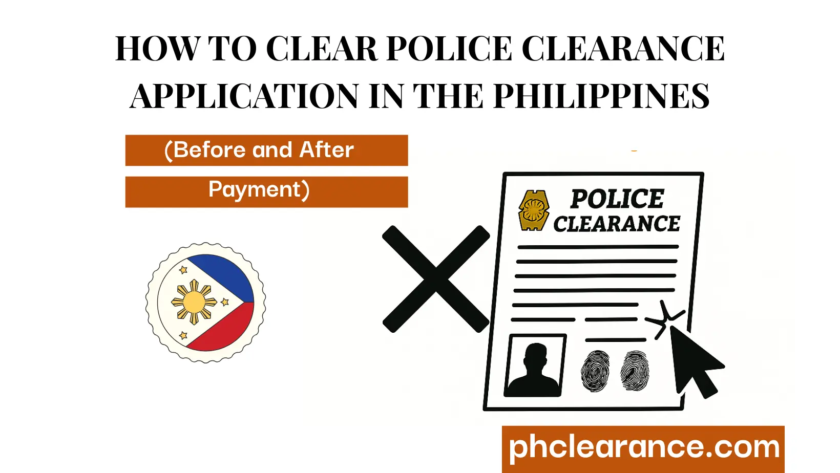 This is the featured image for this article, How to cancel a police clearance application in the Philippines(Before and After Payment). This image also contains a sample of the clearance certificate and a CROSS on it to indicate the real purpose of this article, which is how to cancel a police clearance application.
